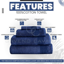 Gc Gaveno Cavailia Hampton Royal 4 Pack Bath Sheet 80X140 Blue Egyptian Cotton Premier Super Absorbent Towel - thumbnail 2