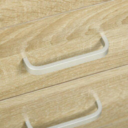 Homcom Computer Desk Writing Desk With Five Drawers For Home Office Oak - thumbnail 9