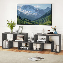 Gainoom Home 3 Pieces Adjustable Tv Console Stand Modern Entertainment Center For 50 55 60 65 Inch Flat Screen Tvs - thumbnail 3