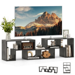 Gainoom Home 3 Pieces Adjustable Tv Console Stand Modern Entertainment Center For 50 55 60 65 Inch Flat Screen Tvs - thumbnail 1