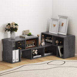 Gainoom Home 3 Pieces Adjustable Tv Console Stand Modern Entertainment Center For 50 55 60 65 Inch Flat Screen Tvs - thumbnail 4
