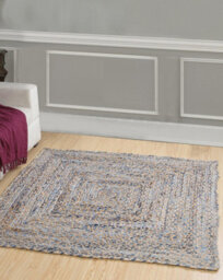 Second Nature Online Jeannie Square Kids Rug Ethical Source With Recycled Denim / 120 Cm X 120 Cm - thumbnail 2