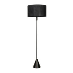 Valuelights Mitch Black Drum Lamp Shade Black Stem Triangle Floor Lamp With Led Bulb - thumbnail 2