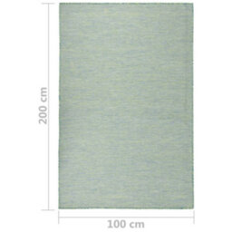 Walplus Outdoor Flatweave Rug 100X200 Cm Turquoise - thumbnail 6