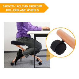Costway Kneeling Chair Adjustable Height & Angle Ergonomic Stool W/ Padded Seat Black - thumbnail 3