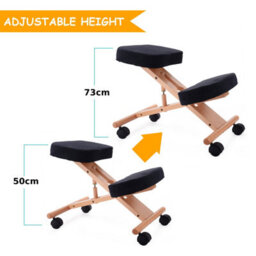 Costway Kneeling Chair Adjustable Height & Angle Ergonomic Stool W/ Padded Seat Black - thumbnail 2