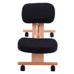Costway Kneeling Chair Adjustable Height & Angle Ergonomic Stool W/ Padded Seat Black - thumbnail 9