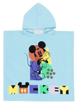 Disney Mickey Mouse Colourful Hooded Towel Poncho - image 1