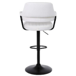 1001 2 X Plush White Bar Stools, Gas Lift, Breakfast Kitchen Bar - thumbnail 5