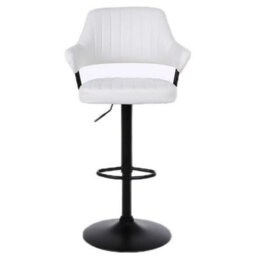 1001 2 X Plush White Bar Stools, Gas Lift, Breakfast Kitchen Bar - thumbnail 3