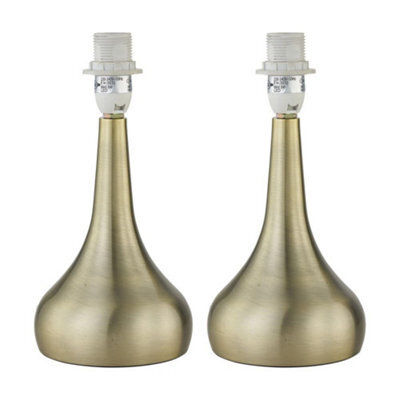 First Choice Lighting Set Of 2 Romana - Antique Brass 23Cm Touch Operated Table Lamp Bases - image 1