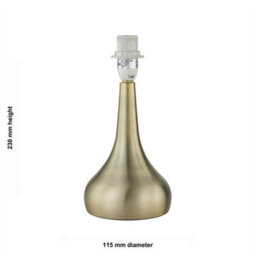 First Choice Lighting Set Of 2 Romana - Antique Brass 23Cm Touch Operated Table Lamp Bases - thumbnail 3