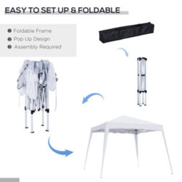 Outsunny Garden Pop Up Gazebo Tent Party Water-Resistant 2.5 X 2.5M White - thumbnail 4