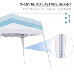 Outsunny Garden Pop Up Gazebo Tent Party Water-Resistant 2.5 X 2.5M White - thumbnail 6