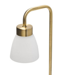 Lighting Supermarket Arch Antique Brass Vintage Industrial Table Lamp With Jasmin Opal Glass Shade - thumbnail 2