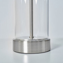 Valuelights Balan Contemporary Brushed Chrome And Clear Tube Table Lamp Base - thumbnail 4