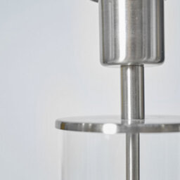 Valuelights Balan Contemporary Brushed Chrome And Clear Tube Table Lamp Base - thumbnail 3
