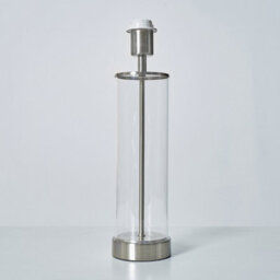 Valuelights Balan Contemporary Brushed Chrome And Clear Tube Table Lamp Base - thumbnail 2