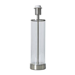 Valuelights Balan Contemporary Brushed Chrome And Clear Tube Table Lamp Base - thumbnail 1