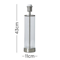 Valuelights Balan Contemporary Brushed Chrome And Clear Tube Table Lamp Base - thumbnail 5