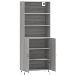 Berkfield Highboard Grey Sonoma 69.5X34X180 Cm Engineered Wood - thumbnail 4