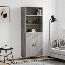 Berkfield Highboard Grey Sonoma 69.5X34X180 Cm Engineered Wood - thumbnail 1