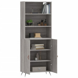 Berkfield Highboard Grey Sonoma 69.5X34X180 Cm Engineered Wood - thumbnail 3