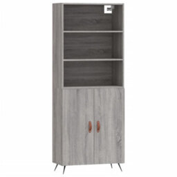Berkfield Highboard Grey Sonoma 69.5X34X180 Cm Engineered Wood - thumbnail 2
