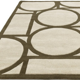 Khaki Geometric Wool Bordered Geometric Rug For Bedroom & Living Room-120Cm X 170Cm - thumbnail 4