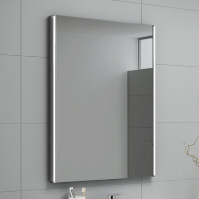 Ibathuk Nebula Wall Mounted Led Illuminated Bathroom Mirror With Touchless Sensor And Demister Pad With White Lights, 500 X 700mm - image 1