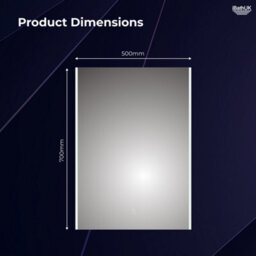 Ibathuk Nebula Wall Mounted Led Illuminated Bathroom Mirror With Touchless Sensor And Demister Pad With White Lights, 500 X 700mm - thumbnail 4