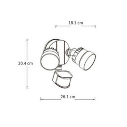 CGC Lighting Cgc Outside Outdoor Security Black Twin Wide Led Outdoor Floodlight - thumbnail 4