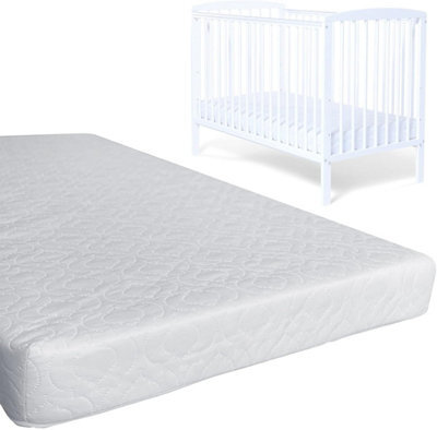 istyle mode Cot Bed Foam Mattress Breathable & Waterproof Zipped Removable Washable Cover, Anti Allergy, White (140 X 70 X 10 Cm) - image 1