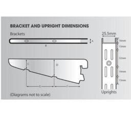 Charles Watson Twin Slot 4 Tier Shelf Kit To Suit 250 - 300mm Shelves - thumbnail 4