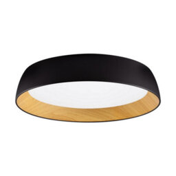 Luminosa Lighting Luminosa Sigi 60Cm Flush Ceiling Light Sandy Black, Wood Triac Dimmable Led 50W 4201Lm 3000K - thumbnail 1