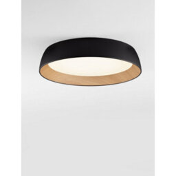 Luminosa Lighting Luminosa Sigi 60Cm Flush Ceiling Light Sandy Black, Wood Triac Dimmable Led 50W 4201Lm 3000K - thumbnail 4