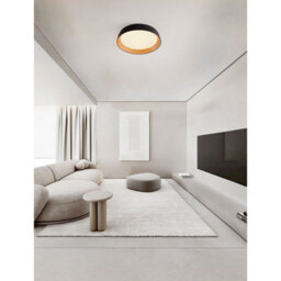 Luminosa Lighting Luminosa Sigi 60Cm Flush Ceiling Light Sandy Black, Wood Triac Dimmable Led 50W 4201Lm 3000K - thumbnail 2