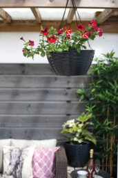 La Hacienda Pot Planter Indoor Or Outdoor Lightweight Recycled Plastic Garden Windermere Hanging Basket - L35 X W35 X H17 Cm - Charcoal - thumbnail 8