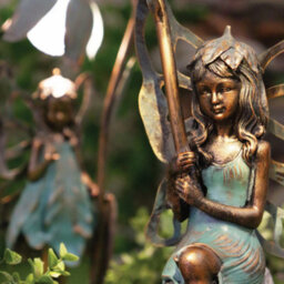 Betley Butterfly Resin Fairy With Solar Light Flower Or Bubble - Magical Sculpture For Indoors Outdoor Garden Decoration Light Up - 35.5Cm - thumbnail 3