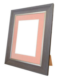 Frames By Post Scandi Slate Grey Frame With Pink Mount For Image Size A4 - thumbnail 4