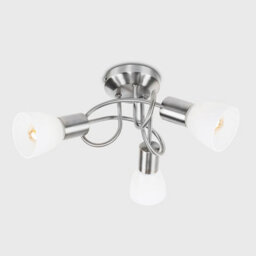 Valuelights Kololi Modern 3 Way Brushed Chrome Flush Curved Swirl Arm Ceiling Light With Frosted Glass Shades - thumbnail 4