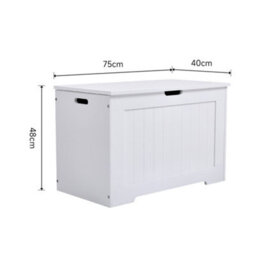 Living And Home White Wooden Kids Toy Storage Box Toy Organizer - thumbnail 6