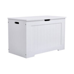 Living And Home White Wooden Kids Toy Storage Box Toy Organizer - thumbnail 3