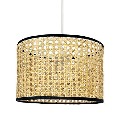 First Choice Lighting Kona Natural Rattan 25 Cm Easy Fit Pendant Shades - image 1