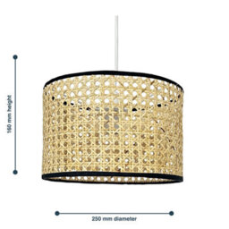 First Choice Lighting Kona Natural Rattan 25 Cm Easy Fit Pendant Shades - thumbnail 7