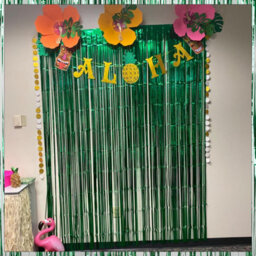 Neel Blue Christmas Tinsel Foil Fringe Curtain Backdrop Background, 1 X 2.5M, Green - thumbnail 6