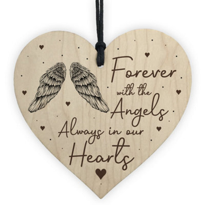 Red Ocean Always In Our Hearts Memorial Gift Hanging Plaque Mum Dad Nan Grandad Memorial - image 1