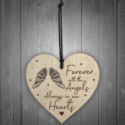 Red Ocean Always In Our Hearts Memorial Gift Hanging Plaque Mum Dad Nan Grandad Memorial - thumbnail 2