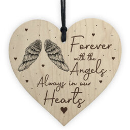 Red Ocean Always In Our Hearts Memorial Gift Hanging Plaque Mum Dad Nan Grandad Memorial