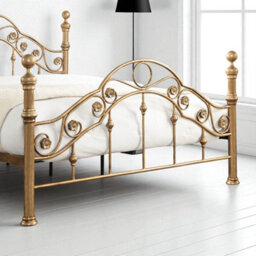 OAT Home Kensington Antique Brass Effect Victorian French Metal Double Bed Frame - thumbnail 5